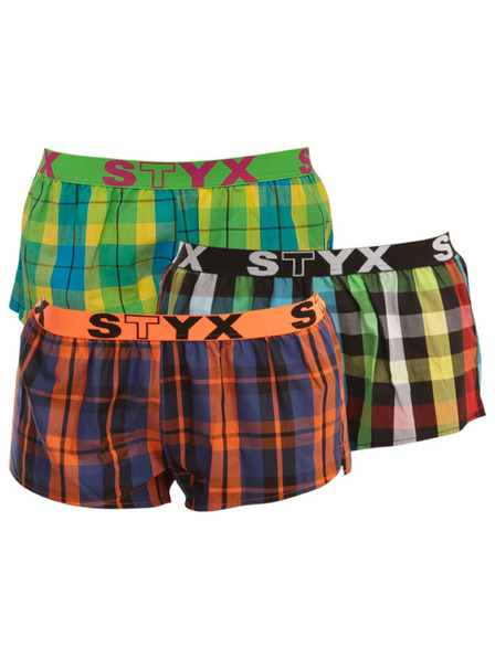 Styx Dreierpack - Damen-Shorts Styx Sportgummiband mehrfarbig
