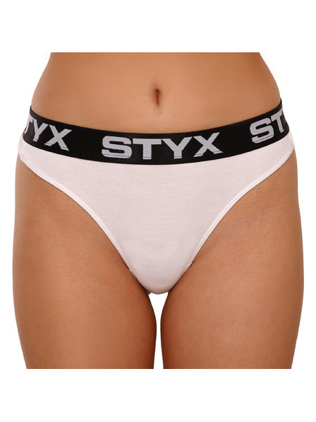 Styx Damen-Tanga Styx Sportgummi weiß