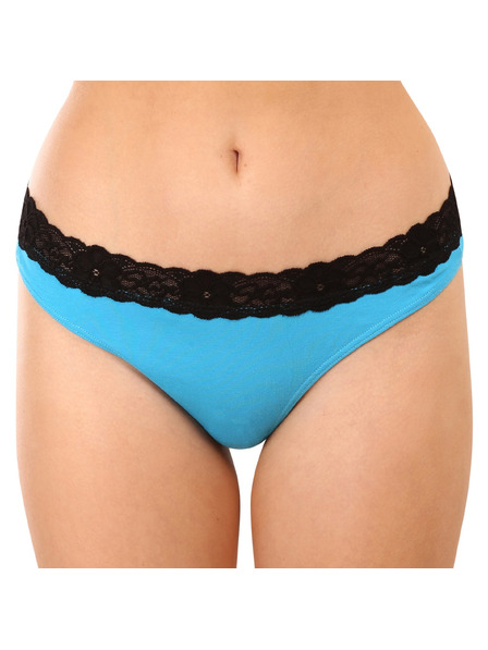 Styx Damen-Tanga Styx mit Spitze blau