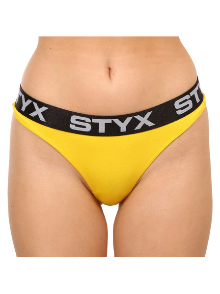Styx Damen-Tanga Styx Sportgummi gelb