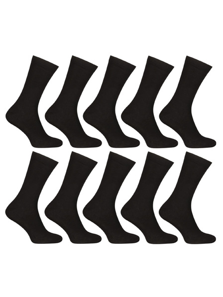 Nedeto 10er-Set - Nedeto hohe Bambus-Socken schwarz