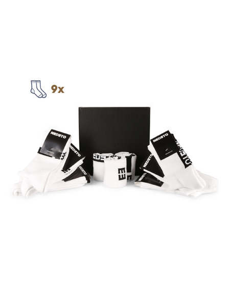 Nedeto 9er-Set - Nedeto Sport-Hochsocken weiß