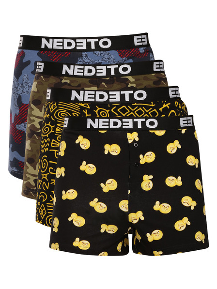 Nedeto Vierpack - Herrenboxershorts Nedeto mehrfarbig