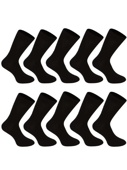Nedeto 10er-Set - Nedeto hohe Bambus-Socken schwarz