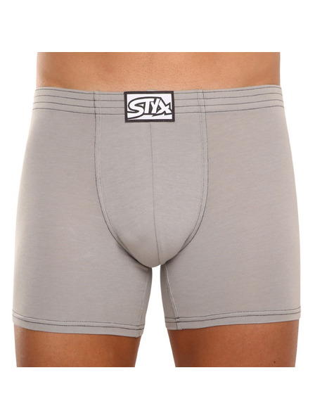 Styx Styx lange klassische Herren Boxershorts hellgrau