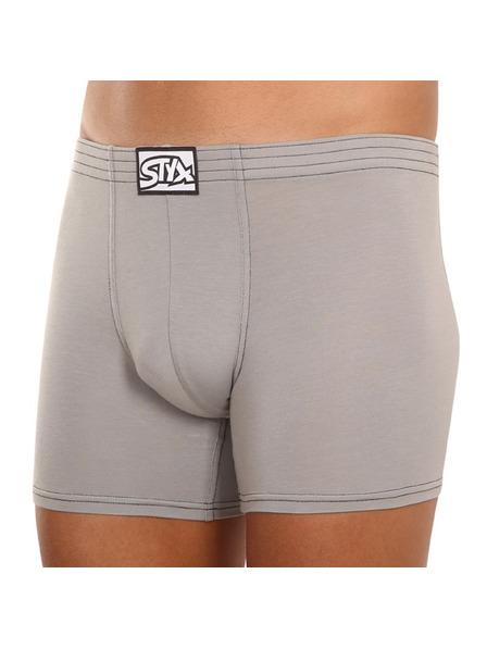 Styx Styx lange klassische Herren Boxershorts hellgrau