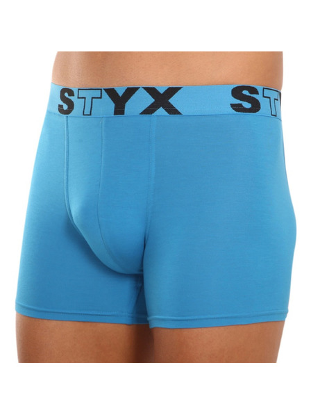 Styx Herrenboxer Styx long Sportgummiband Hellblau