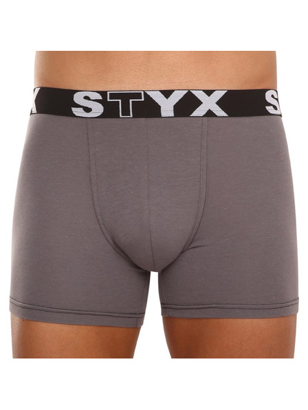 Styx Herrenboxershorts Styx long Sportgummibund dunkelgrau