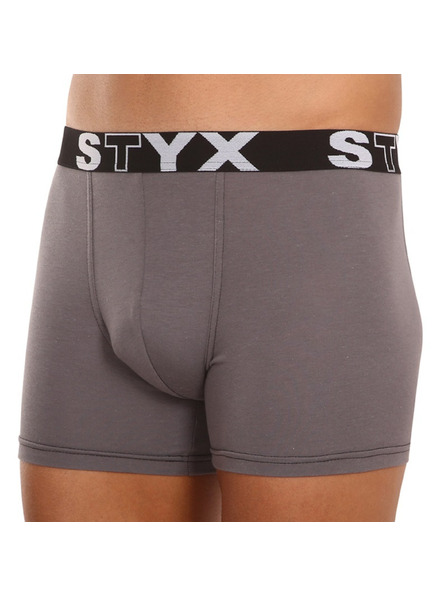 Styx Herrenboxershorts Styx long Sportgummibund dunkelgrau