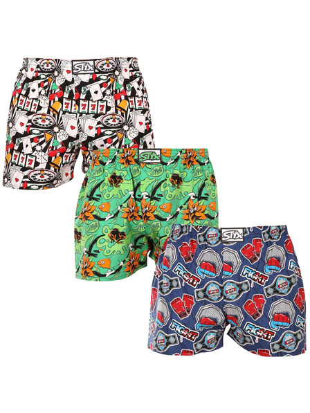 Styx Dreierpack - Herrenshorts Styx art klassisches Gummi mehrfarbig