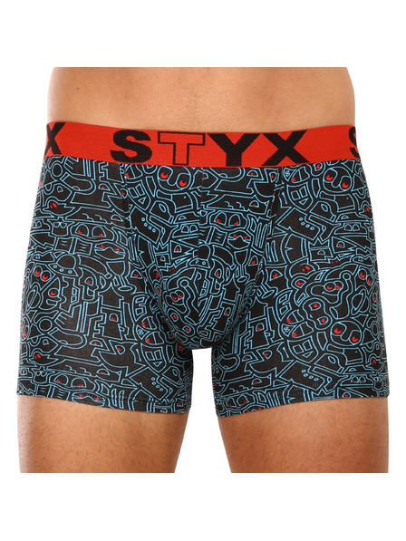 Styx Herrenboxershorts Styx long art Sportgummibund Gekritzel