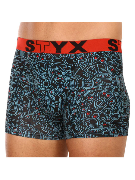 Styx Herrenboxershorts Styx long art Sportgummibund Gekritzel