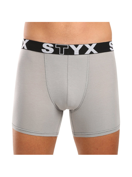 Styx Herrenboxershorts Styx long Sportgummibund hellgrau