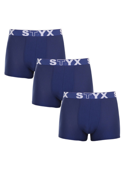 Styx Dreierpack - Herrenboxershorts Styx Sportgummibund dunkelblau