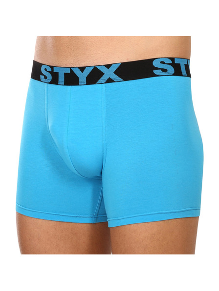 Styx Herrenboxer Styx long Sportgummiband Hellblau