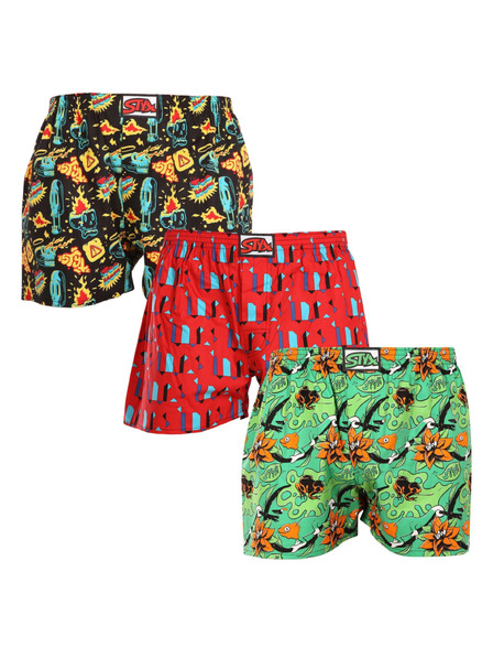 Styx Dreierpack - Herrenshorts Styx art klassisches Gummi mehrfarbig