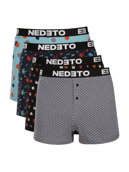 Nedeto Vierpack - Herrenboxershorts Nedeto mehrfarbig