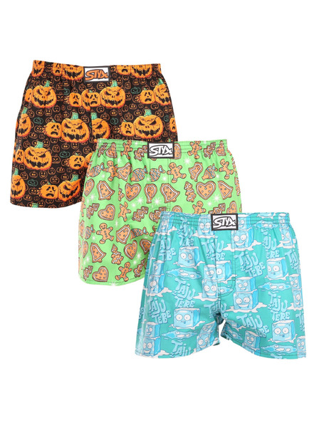Styx Dreierpack - Herrenshorts Styx art klassisches Gummi mehrfarbig