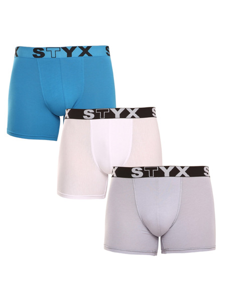 Styx Dreier-Set - Herren Boxershorts Styx lang sportlich elastisch mehrfarbig