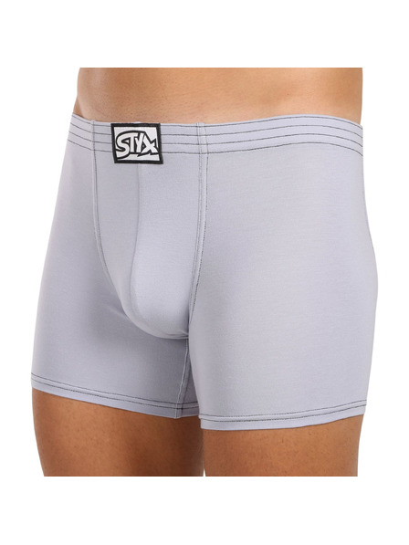 Styx Styx lange klassische Herren Boxershorts hellgrau