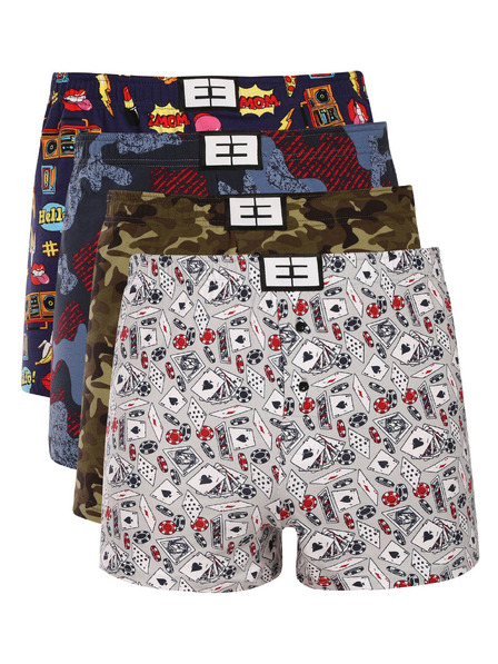 Nedeto Vierpack - Herrenboxershorts Nedeto mehrfarbig