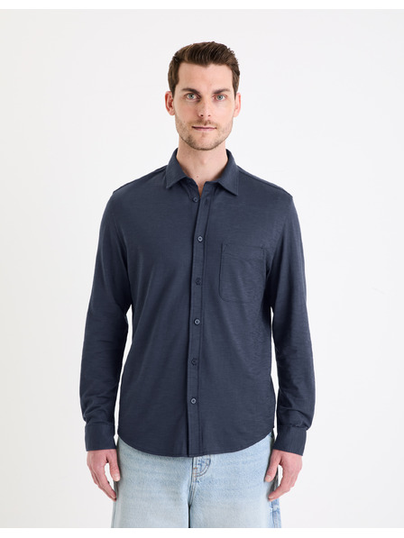 Celio Dunkelblaues Herrenhemd Celio Gaselle