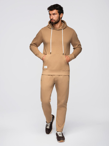 Ombre Clothing Herren-Trainingsanzug Hoodie + Hose regular fit - Kamel V2 Z120 Ombre Clothing