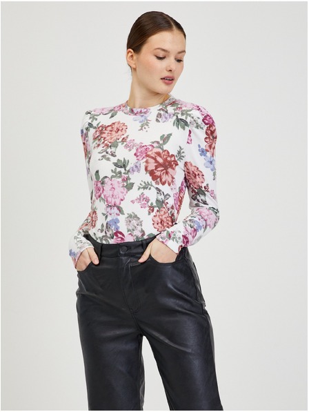 Orsay Weißes Damen T-Shirt mit Blumenmuster ORSAY