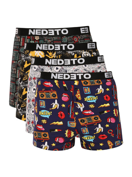 Nedeto Vierpack - Herrenboxershorts Nedeto mehrfarbig