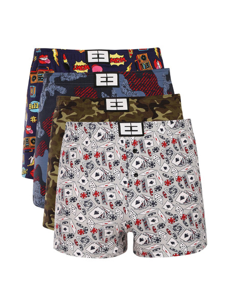 Nedeto Vierpack - Herrenboxershorts Nedeto mehrfarbig