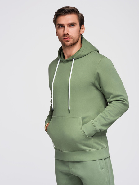 Ombre Clothing Herren-Trainingsanzug Baumwolle Hoodie + Jogger-Hose - Grün V3 Z121 Ombre Clothing