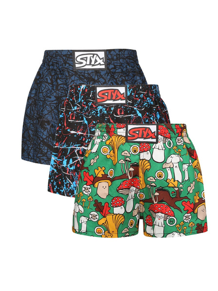 Styx Set aus drei - Kinder-Boxershorts Styx art klassisches Gummiband mehrfarbig