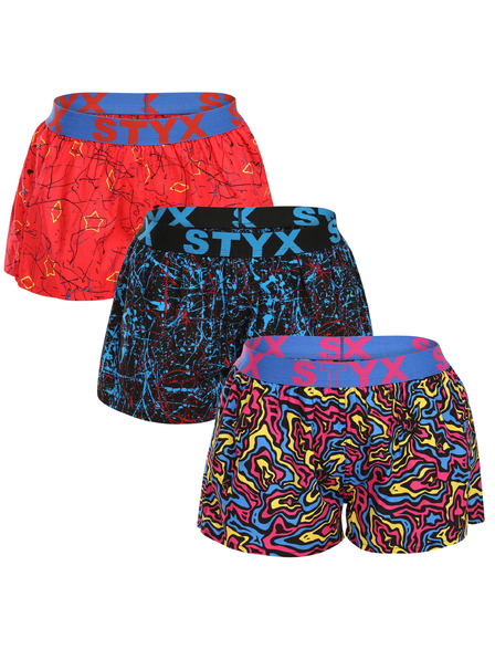 Styx Dreier-Set - Damen-Slip Styx art Sportgummiband mehrfarbig