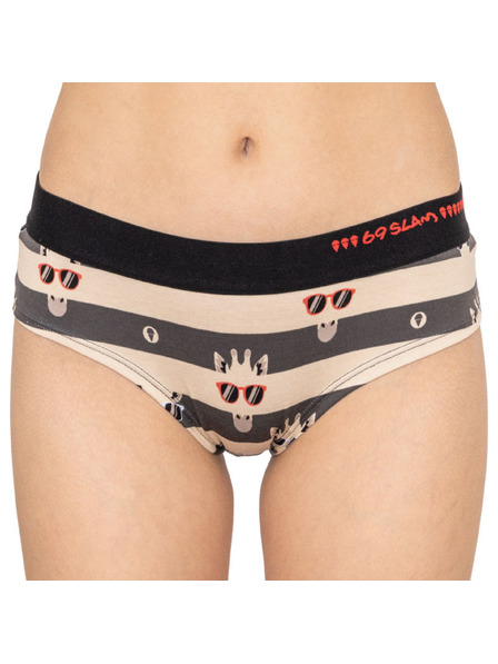 69slam Damenslip 69SLAM Boxer bamboo giraffe stripes