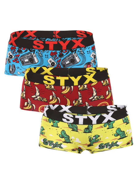 Styx Dreier-Set - Styx art Damen-Slip mit Bein multicolor
