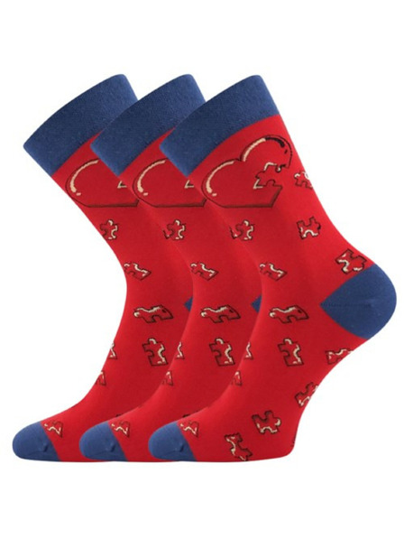 Lonka Dreierpack - Lustige Socken Lonka Herzen mehrfarbig