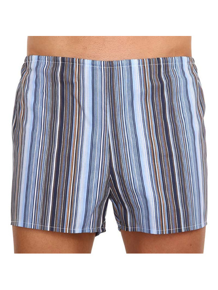 Foltýn Klassische Herren-Boxershorts Foltýn blau mit Streifen extra Übergröße