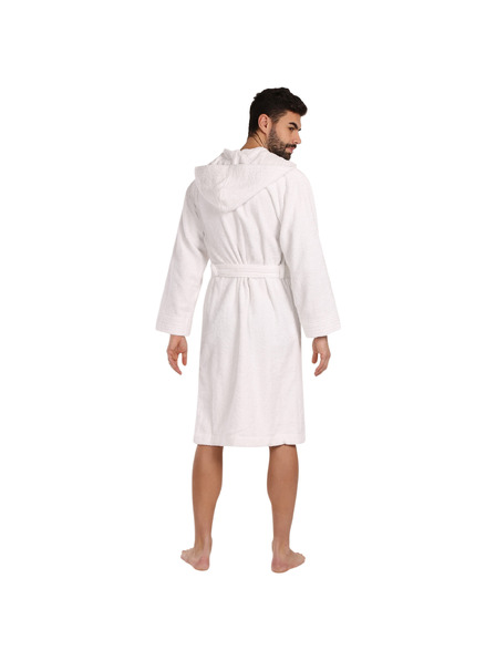 L&L Herren Bademantel mit Kapuze L&L weiß