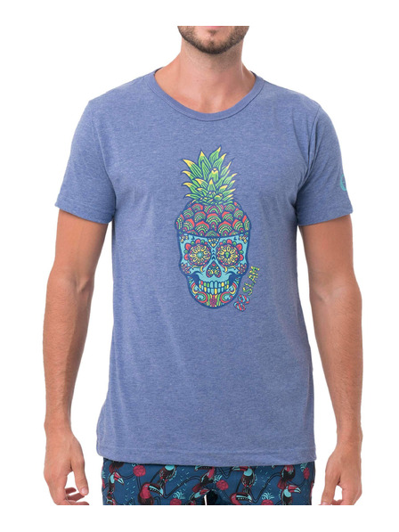 69slam Herren-T-Shirt 69SLAM PINE SKULL BLUE