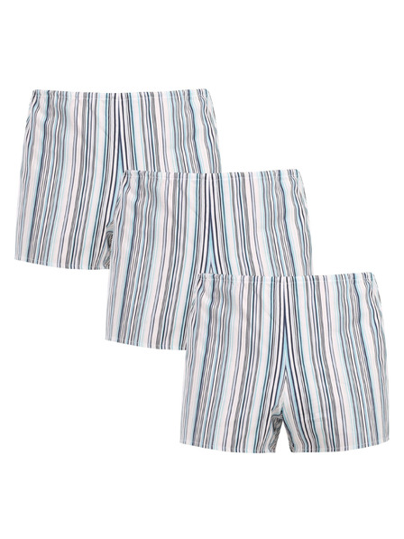 Foltýn Dreierpack - Klassische Herren-Boxershorts Foltýn helle Streifen Übergröße