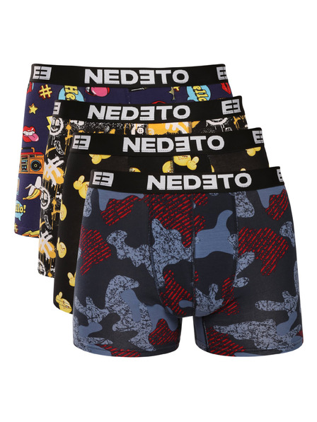 Nedeto Vierer-Set - Herren-Boxershorts Nedeto mehrfarbig