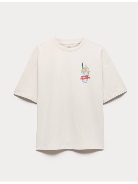 Marks & Spencer T-Shirt aus reiner Baumwolle mit Fast-Food-Motiv (6–16 Jahre) Marks & Spencer weiß