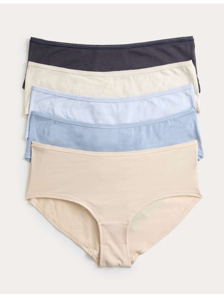 Marks & Spencer Tief geschnittene Shorts aus Baumwolle und Lycra®, 5er-Pack Marks & Spencer blau