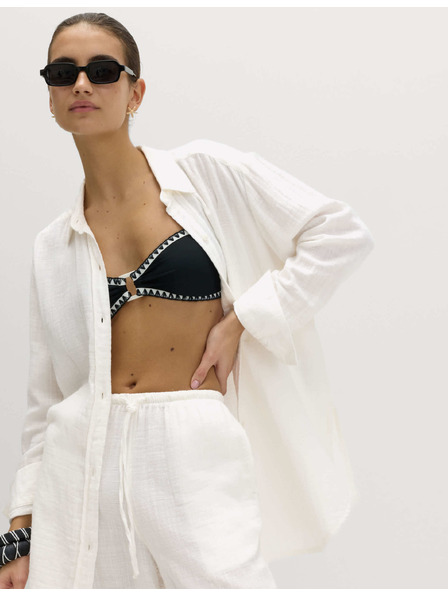 Marks & Spencer Strandhemd aus doppeltem Stoff, aus reiner Baumwolle Marks & Spencer weiß
