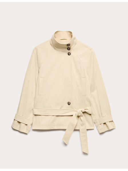 Marks & Spencer Kurzer Trenchcoat mit Gürtel und Stehkragen Marks & Spencer creme