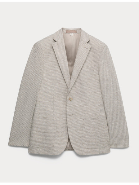 Marks & Spencer Blazer mit Stretch und strukturierter, leicht tailliertgeschnittener Baumwollmischung Marks & Spencer Creme