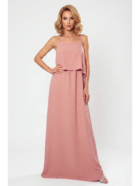 numoco Langes Sommerkleid mit Trägern - Puderrose