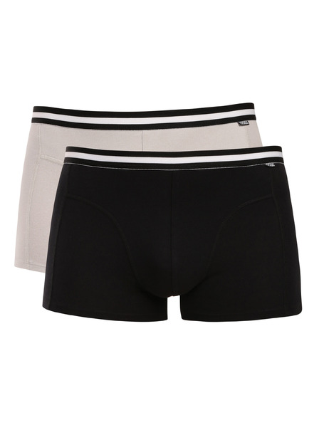 Bellinda Doppelpack Baumwoll-Boxershorts - 2x Schwarz - Grau