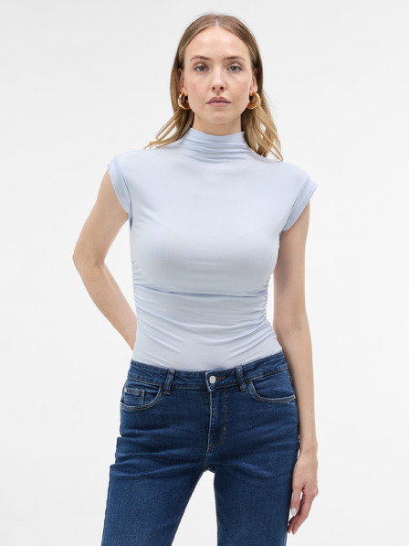 Orsay Hellblaues Damen-Stehkragen-T-Shirt ORSAY