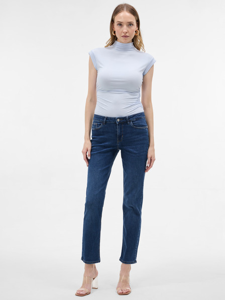 Orsay Hellblaues Damen-Stehkragen-T-Shirt ORSAY